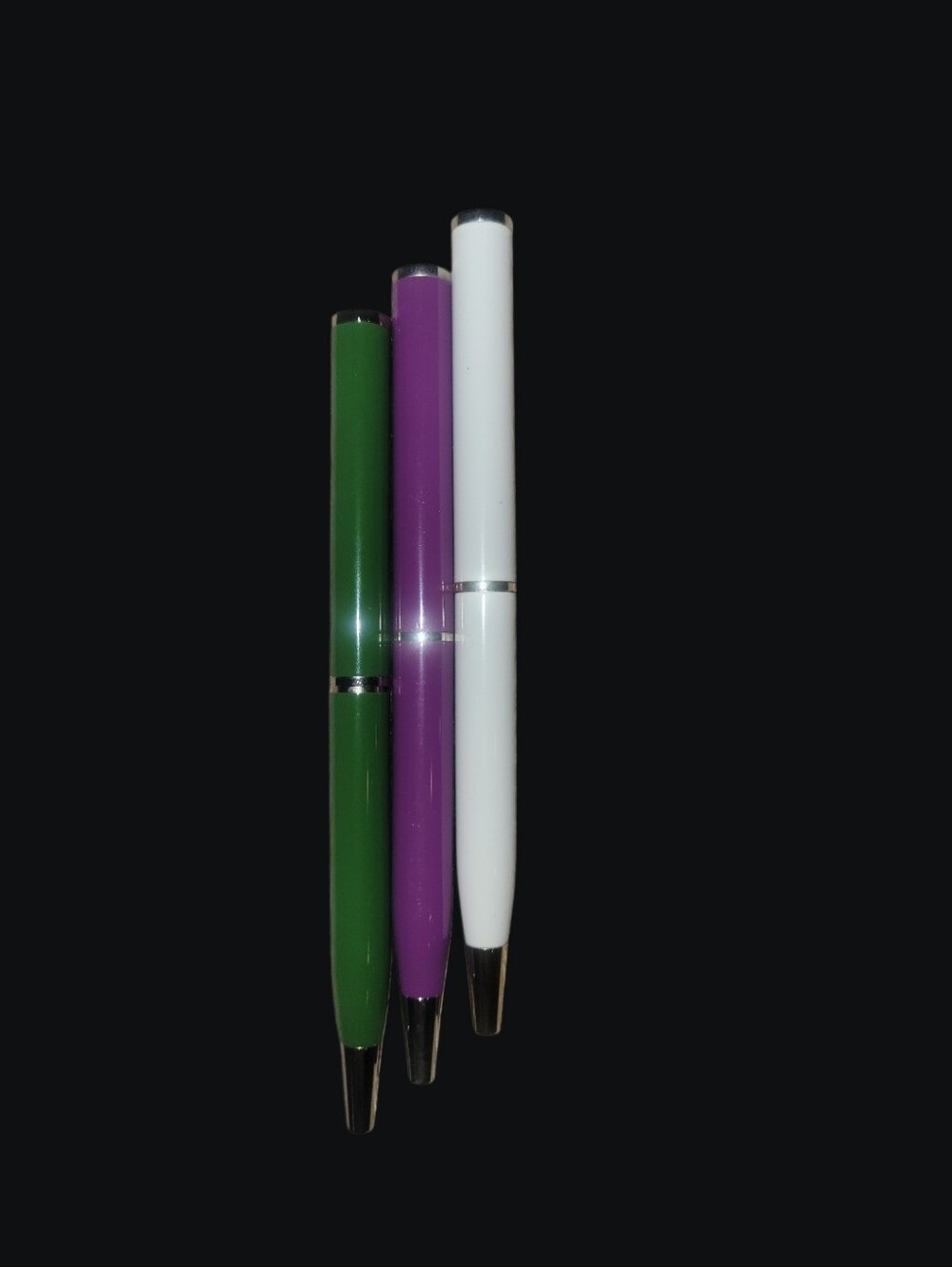 Coach Set of 3 Slim Pens in Green, Purple, and White Black Ink